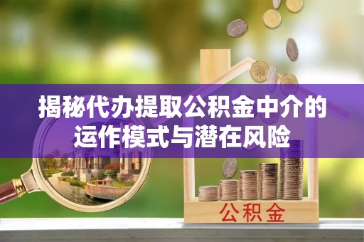 临渭揭秘代办提取公积金中介的运作模式与潜在风险